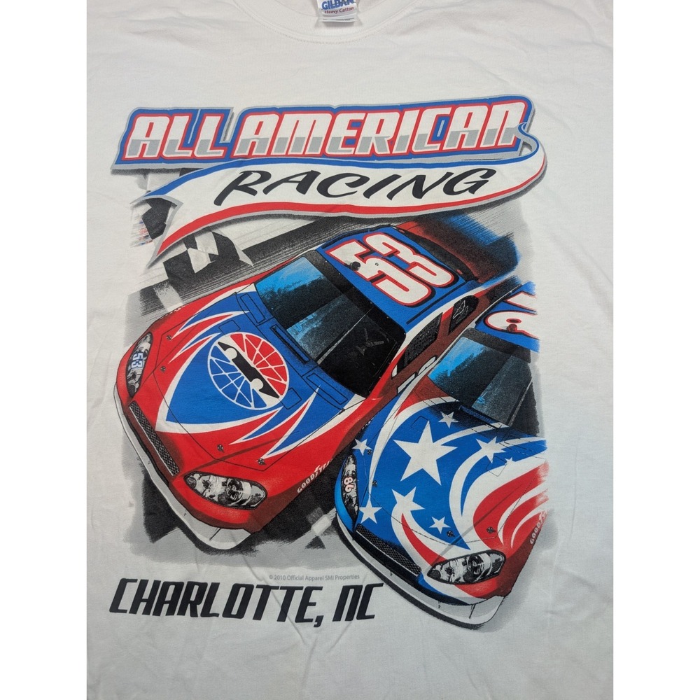 All American Racing Charlotte NC Graphic T-Shirt Gildan Heavy Cotton White XL
